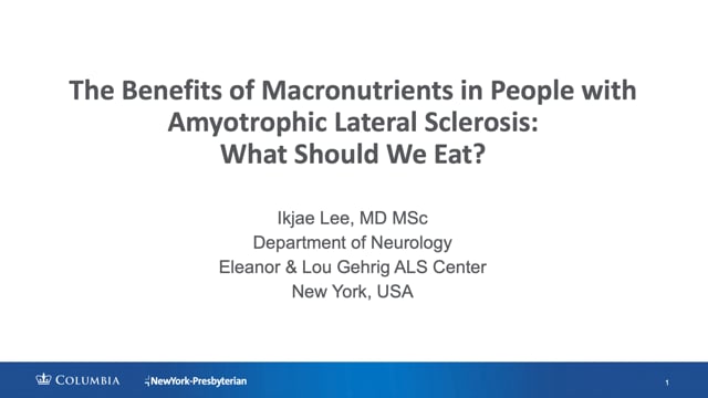 The Benefits of Macronutrients in People Living with ALS: What Should We Eat? Screen Grab
