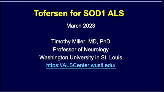 NEALS Webinar: An Update on Tofersen Screen Grab