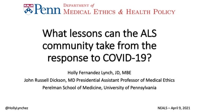ALS Drug Development Webinar Series Part 2: Regulatory Considerations Screen Grab